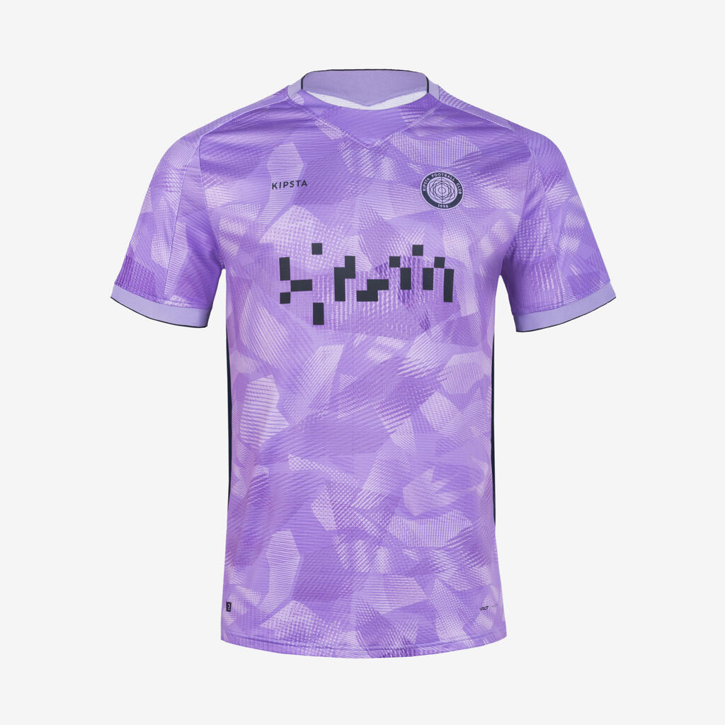 Short-Sleeved Football Shirt Viralto II - Parma Navy and Neon Purple